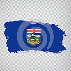 Flag of Alberta brush strokes. FlagÃÂ Alberta Province of Canada on transparent background photo